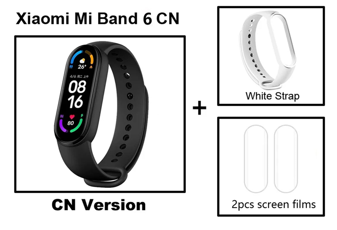 Mi Band 6 Smart Wristband AMOLED Blood Oxygen Fitness Traker Heart Rate Bluetooth Waterproof Miband 5