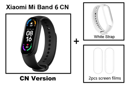 Mi Band 6 Smart Wristband AMOLED Blood Oxygen Fitness Traker Heart Rate Bluetooth Waterproof Miband 5