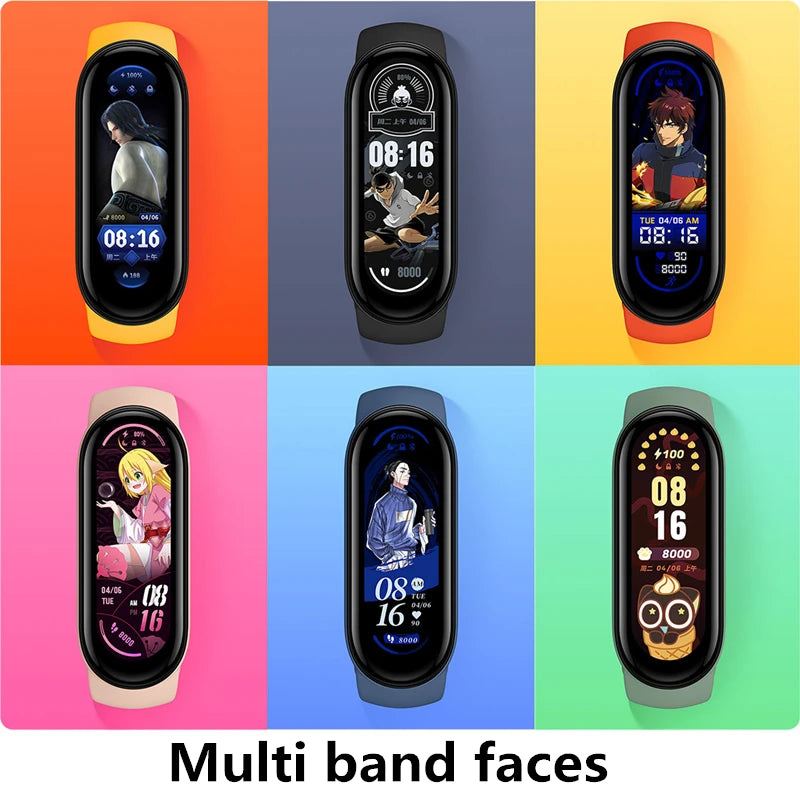 Mi Band 6 Smart Wristband AMOLED Blood Oxygen Fitness Traker Heart Rate Bluetooth Waterproof Miband 5
