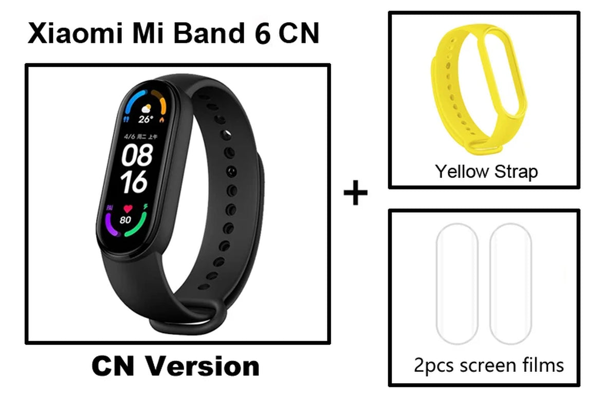 Mi Band 6 Smart Wristband AMOLED Blood Oxygen Fitness Traker Heart Rate Bluetooth Waterproof Miband 5