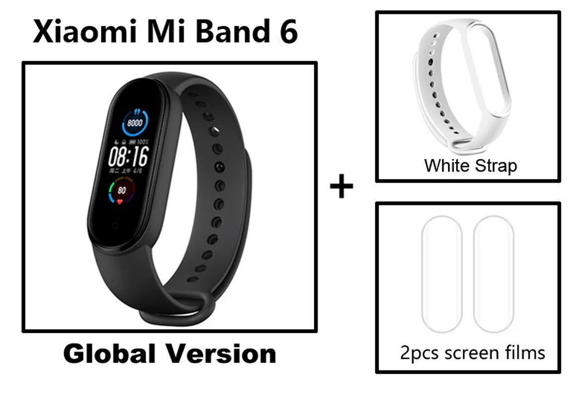Mi Band 6 Smart Wristband AMOLED Blood Oxygen Fitness Traker Heart Rate Bluetooth Waterproof Miband 5