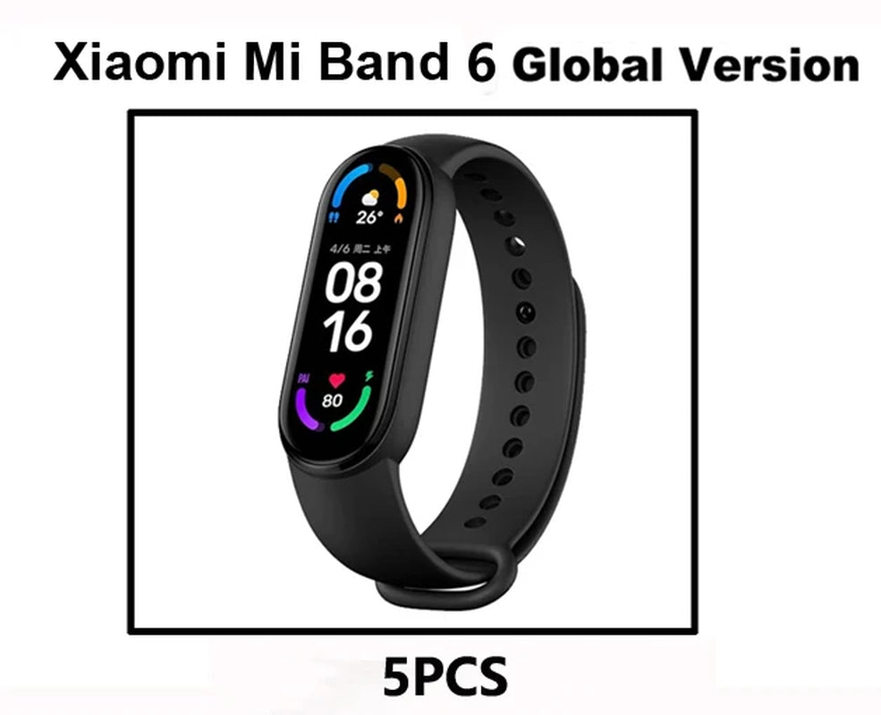 Mi Band 6 Smart Wristband AMOLED Blood Oxygen Fitness Traker Heart Rate Bluetooth Waterproof Miband 5