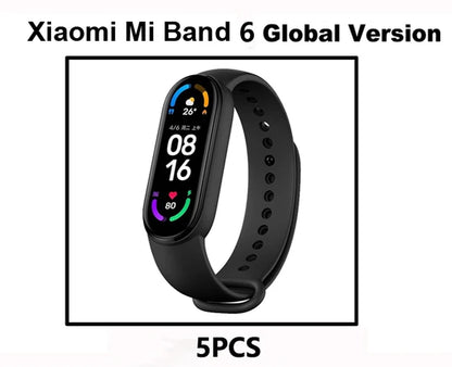 Mi Band 6 Smart Wristband AMOLED Blood Oxygen Fitness Traker Heart Rate Bluetooth Waterproof Miband 5