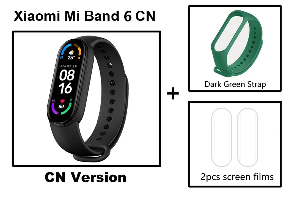 Mi Band 6 Smart Wristband AMOLED Blood Oxygen Fitness Traker Heart Rate Bluetooth Waterproof Miband 5