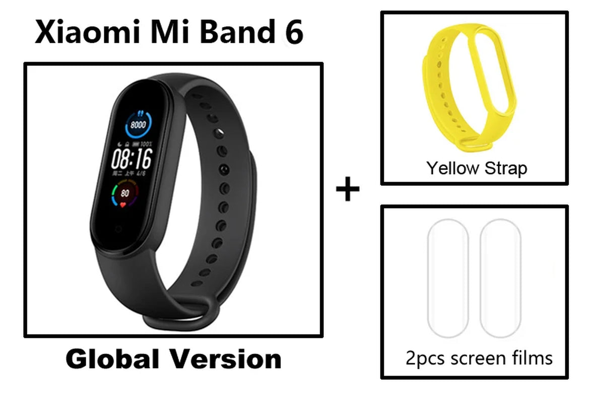Mi Band 6 Smart Wristband AMOLED Blood Oxygen Fitness Traker Heart Rate Bluetooth Waterproof Miband 5