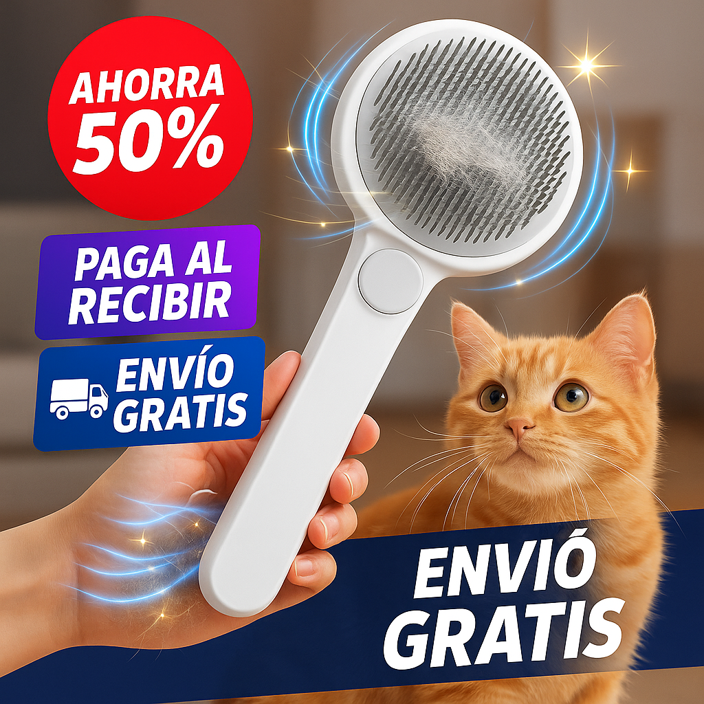 Cepillo para mascotas 2 en 1 gris
