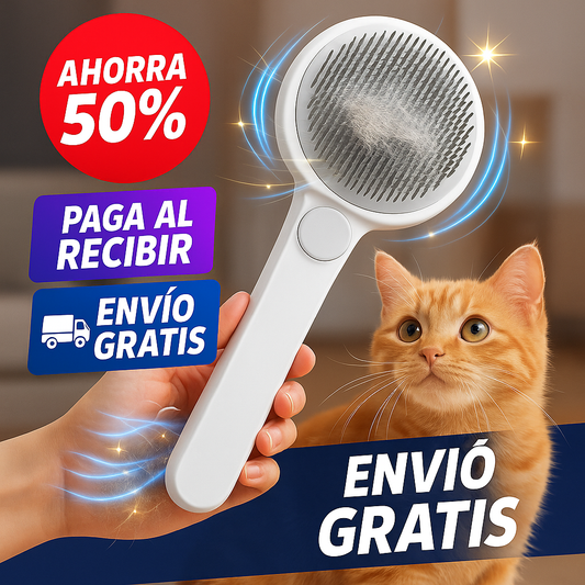 Cepillo para mascotas 2 en 1 gris