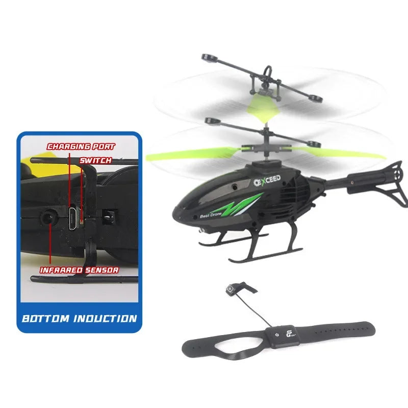 Mini Dron RC con Control de Muñeca y Luces LED