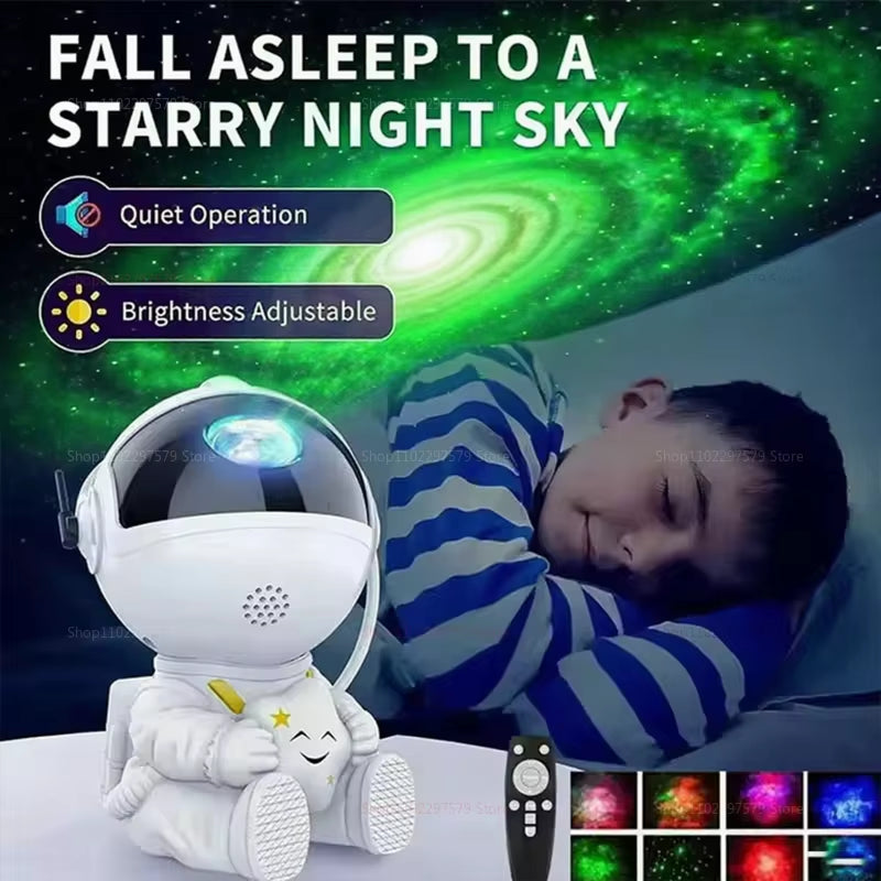 2025 Creative Astronaut Star Projection Light Colorful Starry Night Atmosphere Lamp Perfect Birthday Gift for Kids and Adults