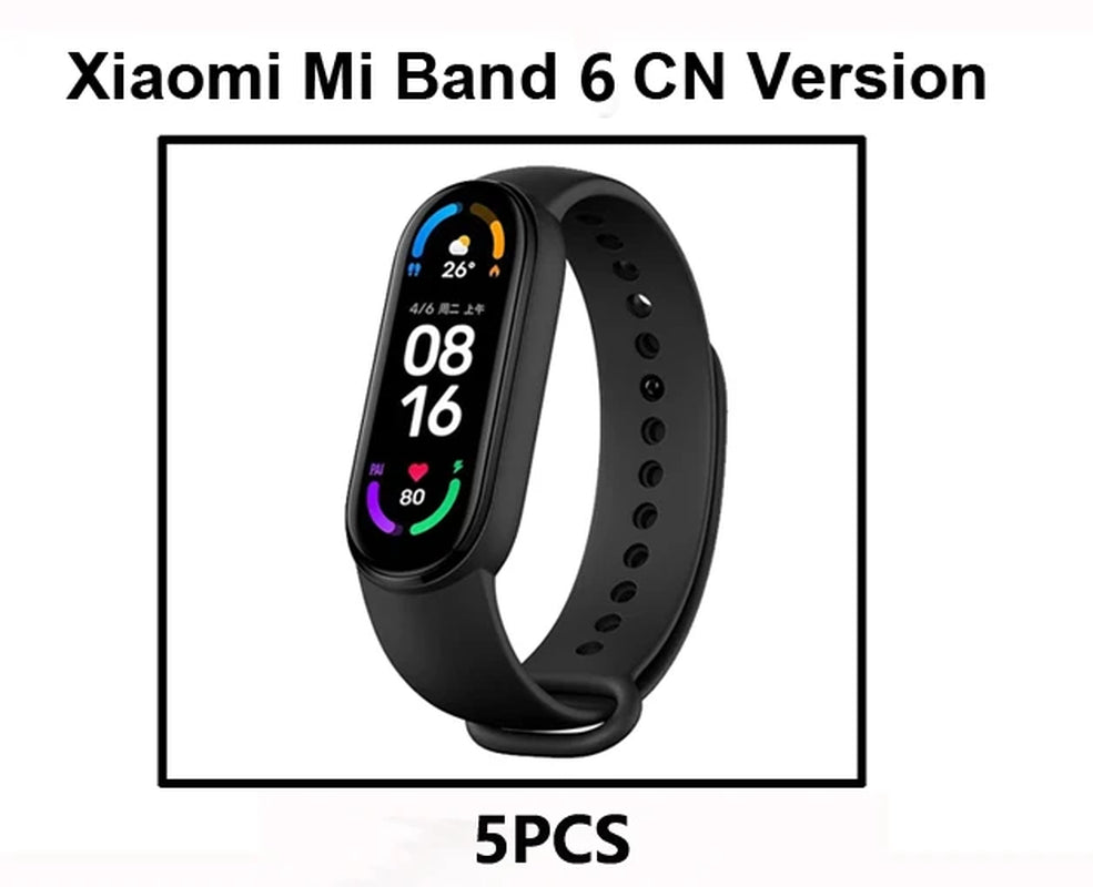 Mi Band 6 Smart Wristband AMOLED Blood Oxygen Fitness Traker Heart Rate Bluetooth Waterproof Miband 5