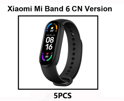 Mi Band 6 Smart Wristband AMOLED Blood Oxygen Fitness Traker Heart Rate Bluetooth Waterproof Miband 5