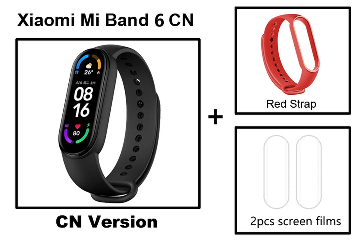 Mi Band 6 Smart Wristband AMOLED Blood Oxygen Fitness Traker Heart Rate Bluetooth Waterproof Miband 5