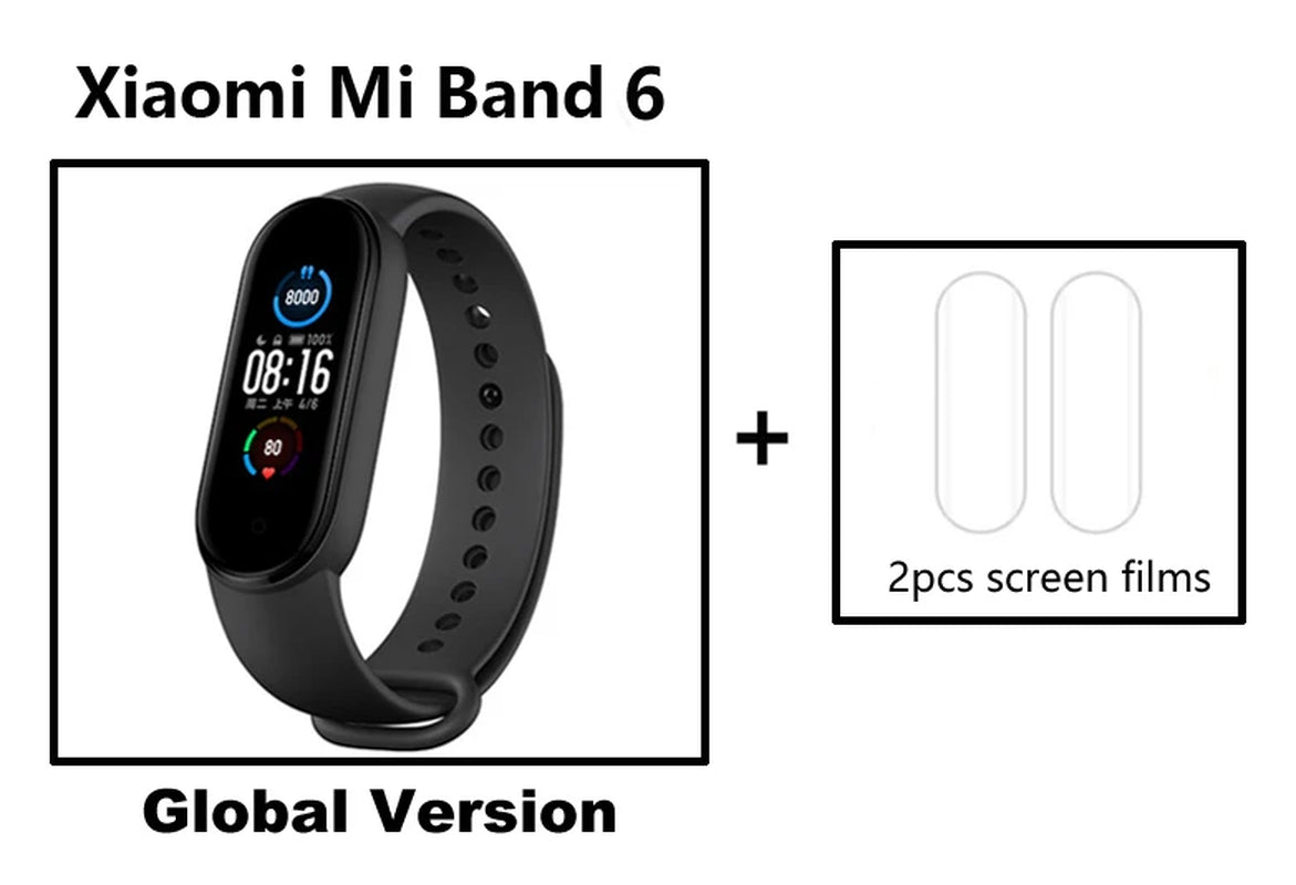 Mi Band 6 Smart Wristband AMOLED Blood Oxygen Fitness Traker Heart Rate Bluetooth Waterproof Miband 5